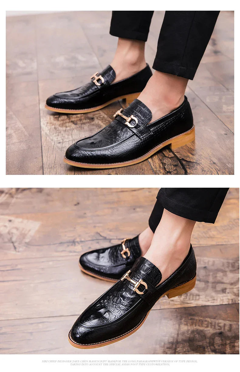 Trend Social Leather Shoes Men Wedding Party Office Leather Men's Dress Shoes  Classic Casual Business Shoes For Men Loafers