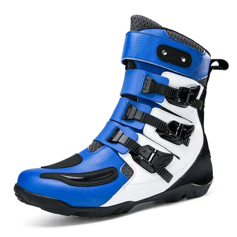 New Waterproof Men's Dirt Bike Shoes Men's Motorcycle Boots New Comfortable Leather Protective Boots Anti-slip Wear-resistant