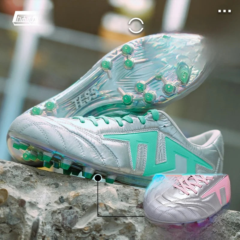 TLSS Football Shoes Full Kangaroo Leather Shock Absorption Magician Football Boots Glue Short Nails Artificial Grass Field