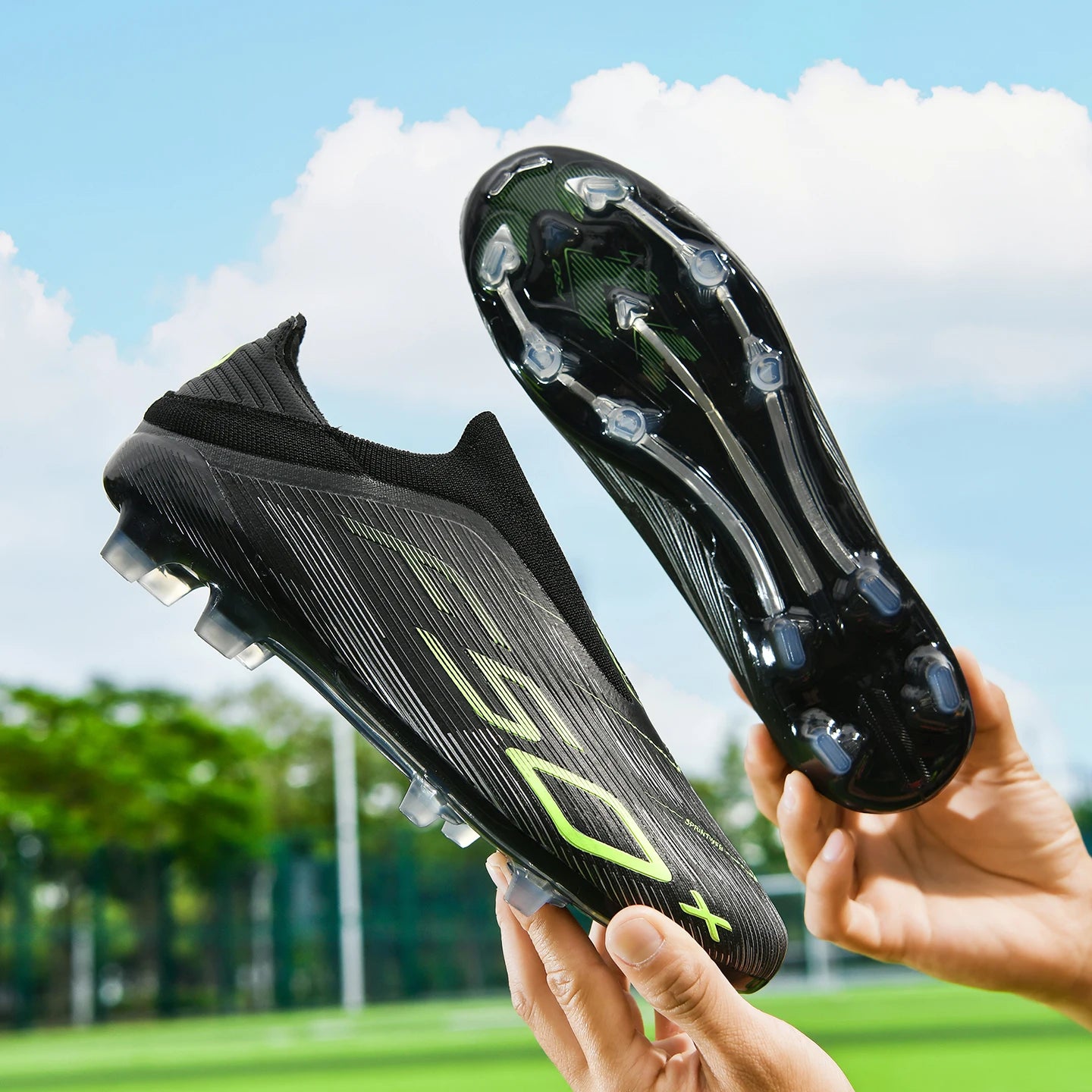 T36 No-lace Mens Soccer Shoes Boys F50 TF/FG Training Football Sneakers for Youth Turf Soccer Cleats Chuteira Campo 35-45