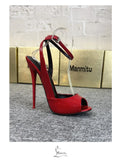 White ultra-fine high-heeled fish mouth sandals with empty straps, shallow mouth shoes, sexy party versatile high heels