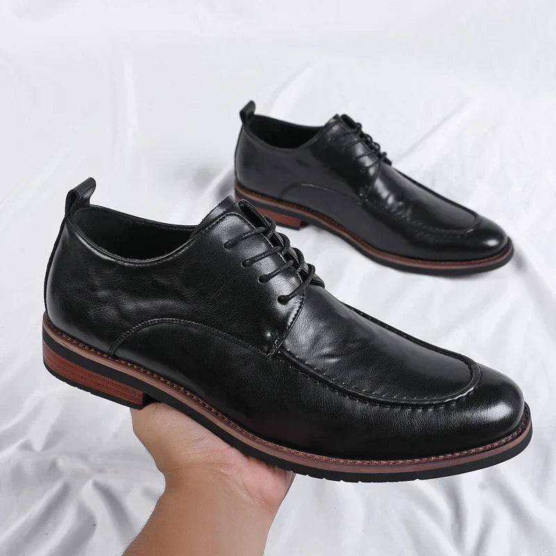 Italian Design Men's Oxford Business Shoes Formal Casual Leather Laces Lace-Up Anti-slip Flat Designer Shoes Comfy Walking Shoes