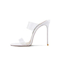 Pink Summer New Fashionable Open toed Sandals High Heels Women's Fine Heels Sharp Pointed Design Sensation Cool Slippers