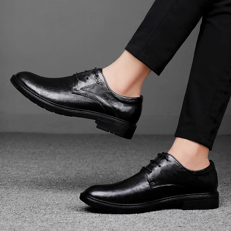 Men's Casual Shoes Genuine Leather Lace-Up Oxford Shoes For Men Fashion Sneakers Luxury Brand Male Derby Shoes Business Footwear