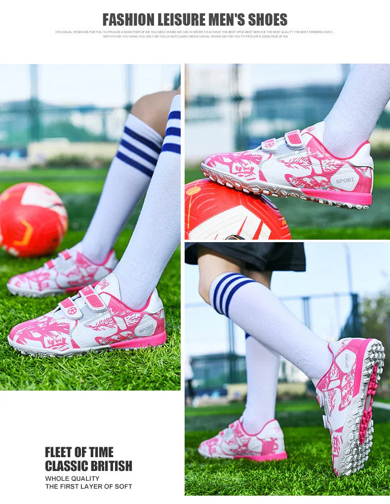 Boys Football Boots New Resistant Casual Kids Soccer Shoes Sneakers Grass Non Slip Training Sports Fast Match Breathable Cleats