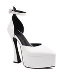 2025 Spring/Summer Women's New 15cm Thick High Heel Sandals Platform Pointed Banquet Wedding Women's Large Single Shoes