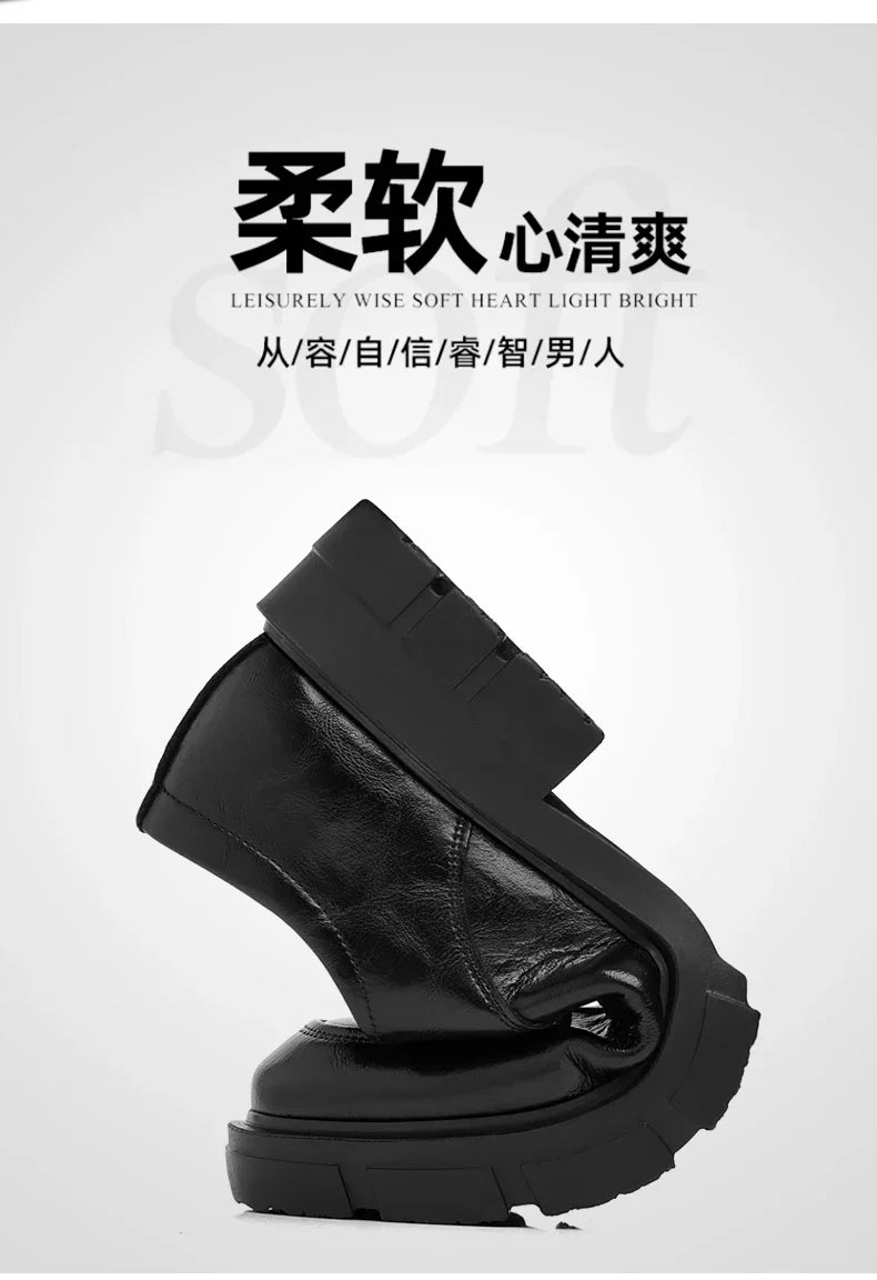 Men Dress Elevator Shoes Platform Breathable Lift Casual Business Luxury Genuine Leather Heightening Shoes5/8/10CM Taller Male