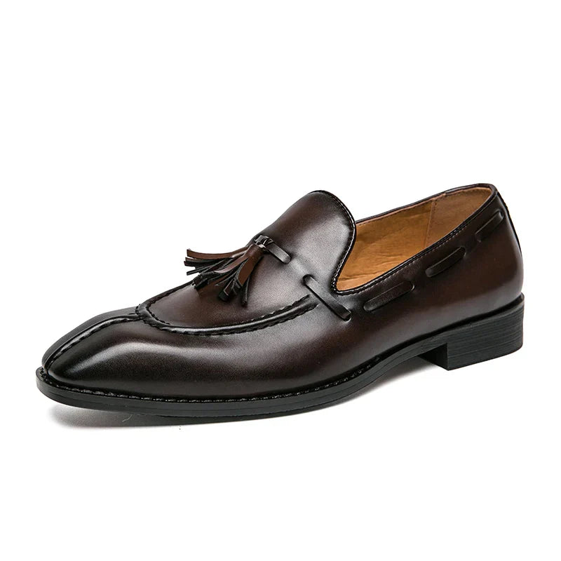 Fashion Shoe Office Shoes for Men Casual Shoes Breathable Leather Loafers Mens Driving Moccasins Comfortable Slip on 2023 Brown