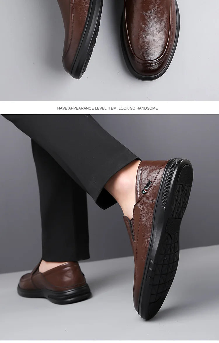 2026 Spring Business Casual Shoes for Men Solid Color New Designer Half Slippers Shoes Male Fashion Soft Sole Leather Shoe Man
