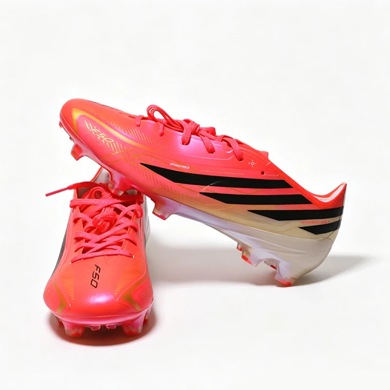 Pink F50-WC Mens Football Boots Training Studded Fast Soccer Cleats Outdoor Non Slip Football Shoes Chuteira Campo 36-45