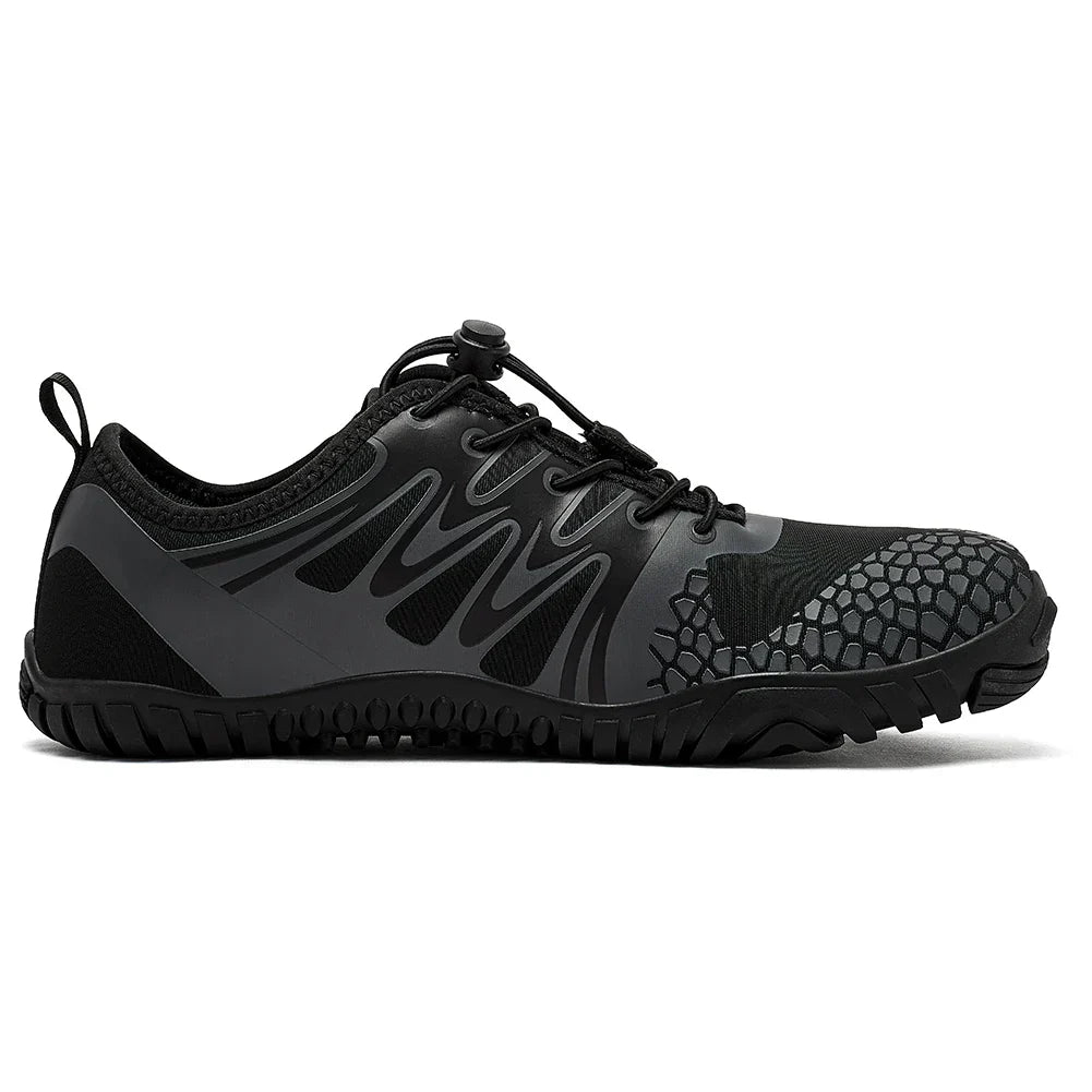 Wide Toe Barefoot Shoes for Unisex Artificial Leather Outdoor Walking Sneakers Zero Drop Minimalist Elastic Band Shoes
