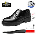 Summer Hollow Out Breathable Men Height Increasing Oxford Shoes 8/10CM Formal Business Dress Wedding Party Elevated Leather Shoe
