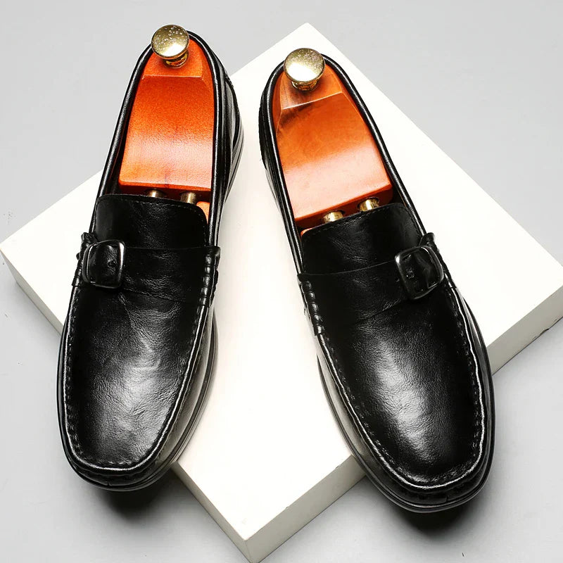 High Quality Men's Genuine Leather Loafers Handmade Casual Shoes Moccasins Slip on Walking Flats Versatile Male Business Shoes