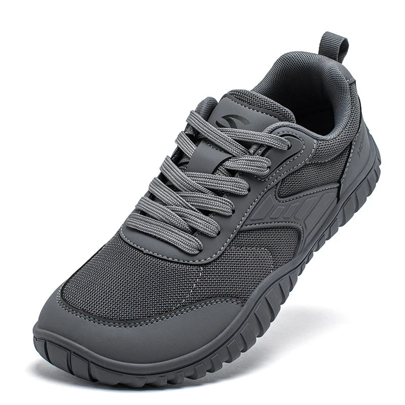 Wide Toe Shoes Mens Womens Artificial Leather Running Sneakers Lace Up Lightweight Breathable Walking Shoes