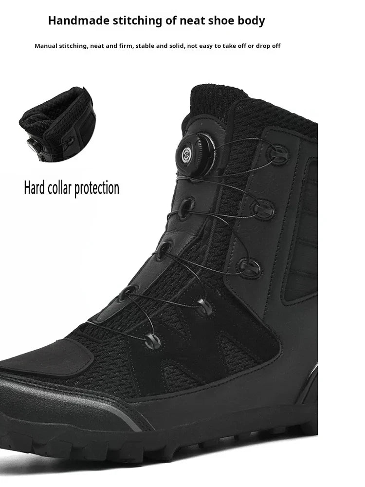 Motorcycle Boots Men Moto Riding Boots Four Seasons Breathable Motorcycles Shoes Motorbike Chopper Cruiser Touring Ankle Shoes
