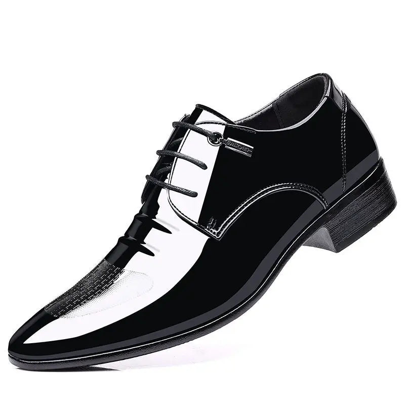 Patent Leather Black Lace Up Pointed Toe Men's Formal Shoes 2025 Style Low Price Office Luxury Designer 39 Suit Social Shoe Male