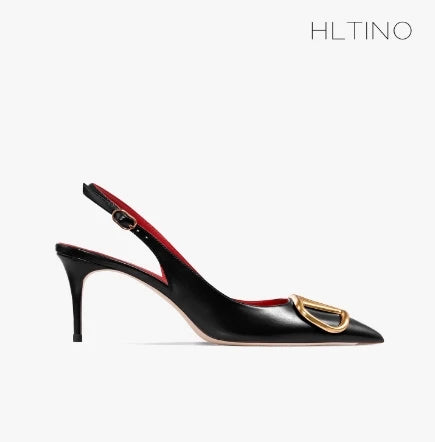 HLTINO Fahion Slingback Black Comfortable Women Summer Shoes Very High Heel Sandals 2025 Trend for Wedding Party Dress