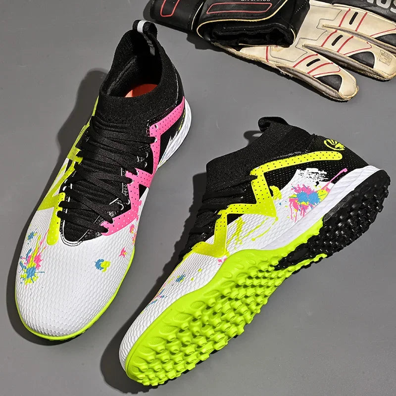 Outdoor Cleats FG/TF Soccer Shoes Society Men's Football Boots Grass Anti-Slip Training  Futsal Sneakers Children Sport Footwear