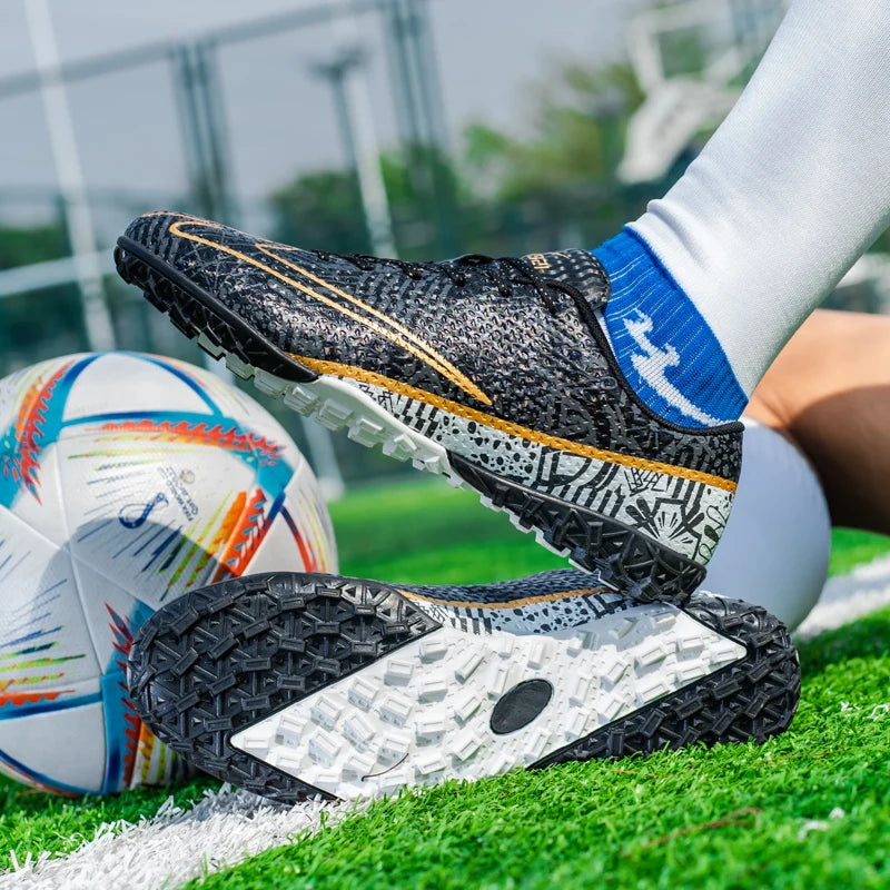 Double star unisex football training shoes, lightweight TF nail football shoes, ultra light racing football boots