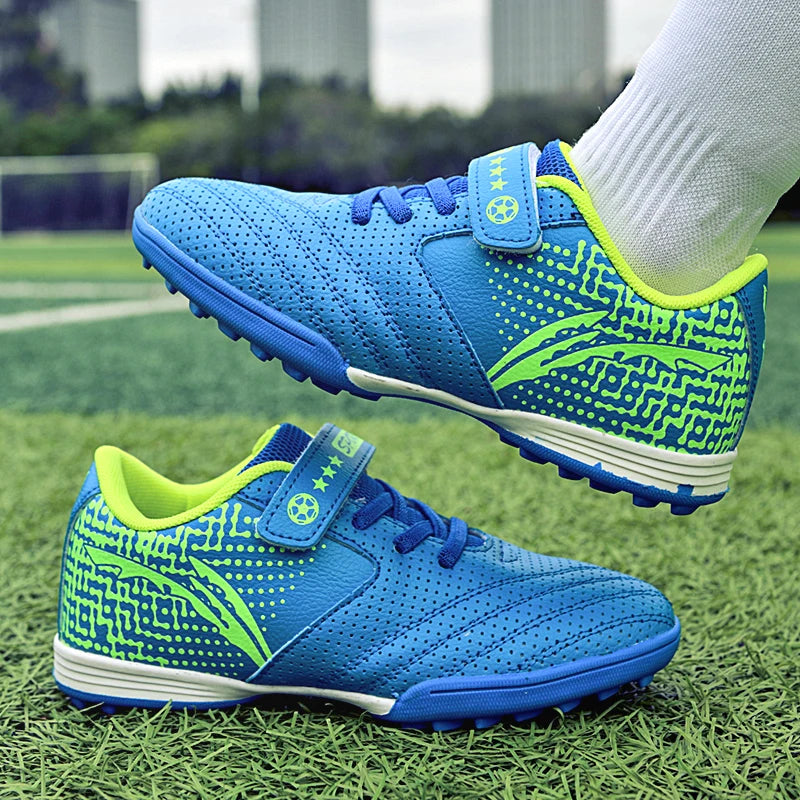 Children's Leather Breathable TF Football Shoes Students Outdoor Anti slip and Wear resistant Sneaker Fashion Trendy Footwear