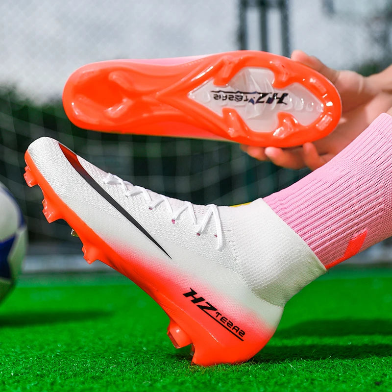 New High Quality Mens Soccer Shoes TF/FG Training Football Boots Sneakers Ultralight Non-Slip Turf Soccer Cleats Chuteira Campo