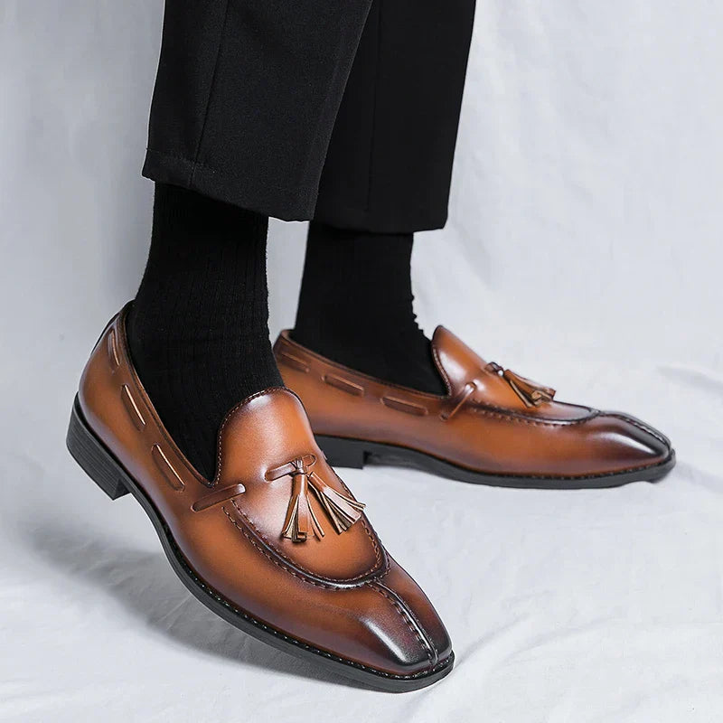 Fashion Shoe Office Shoes for Men Casual Shoes Breathable Leather Loafers Mens Driving Moccasins Comfortable Slip on 2023 Brown