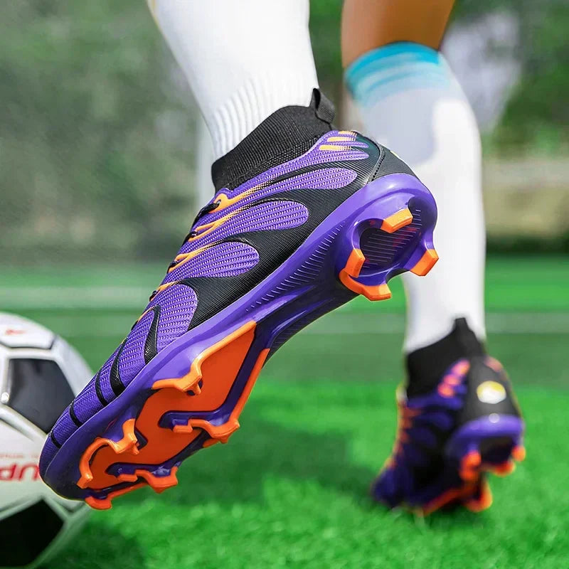 Men Match Football Boots Sport Training Long Spikes FG/TF Boys Cleats Outdoor Soccer Shoes Non Slip Indoor Futsal Comfortable