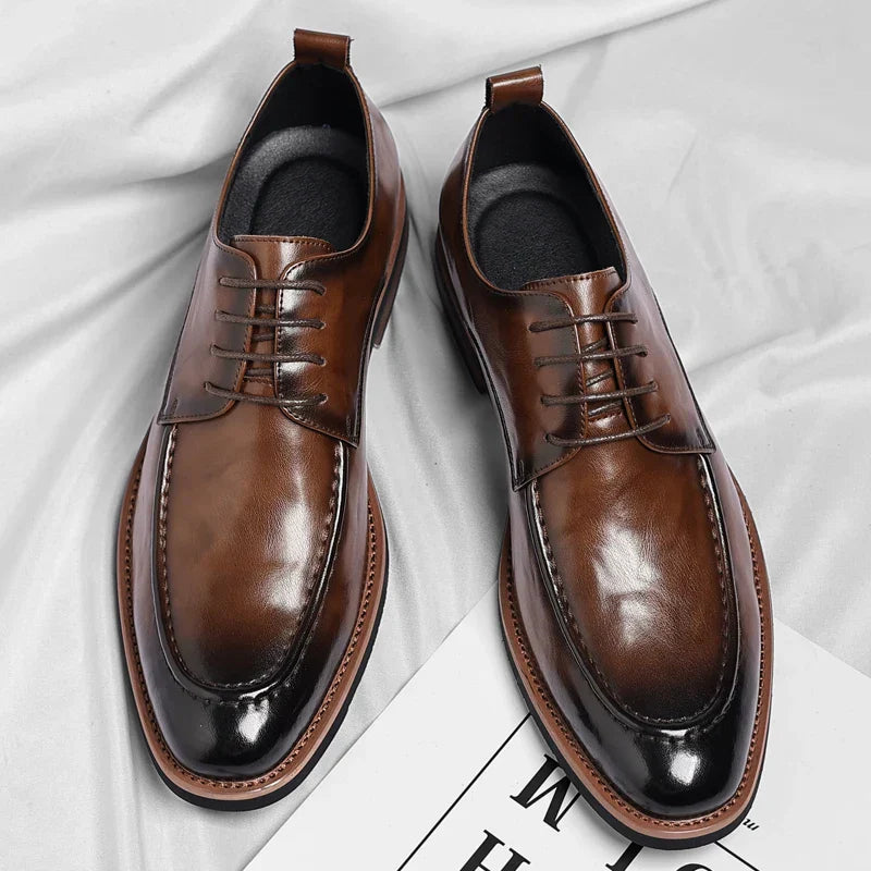High Quality Male Oxford Shoes Leather Mens Casual Shoes Pointed Thick Bottom Business Brand Footwear Soft Comfortable Loafers