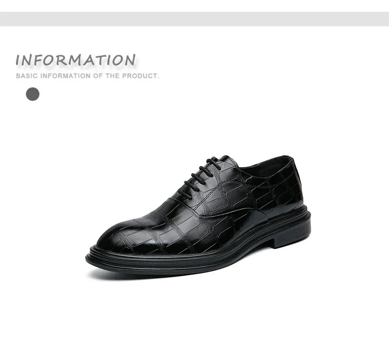Men's Pointed Oxford Dress Shoes Leather Casual Office Wedding Shoes Gentleman Luxury High Quality 2026 Fashion
