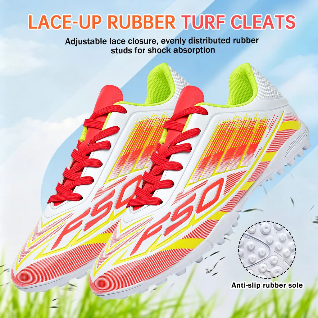 Multi Ground Men TF Turf Soccer Cleats, Comfort Breathable Shoes For Indoor & Outdoor Football Sport