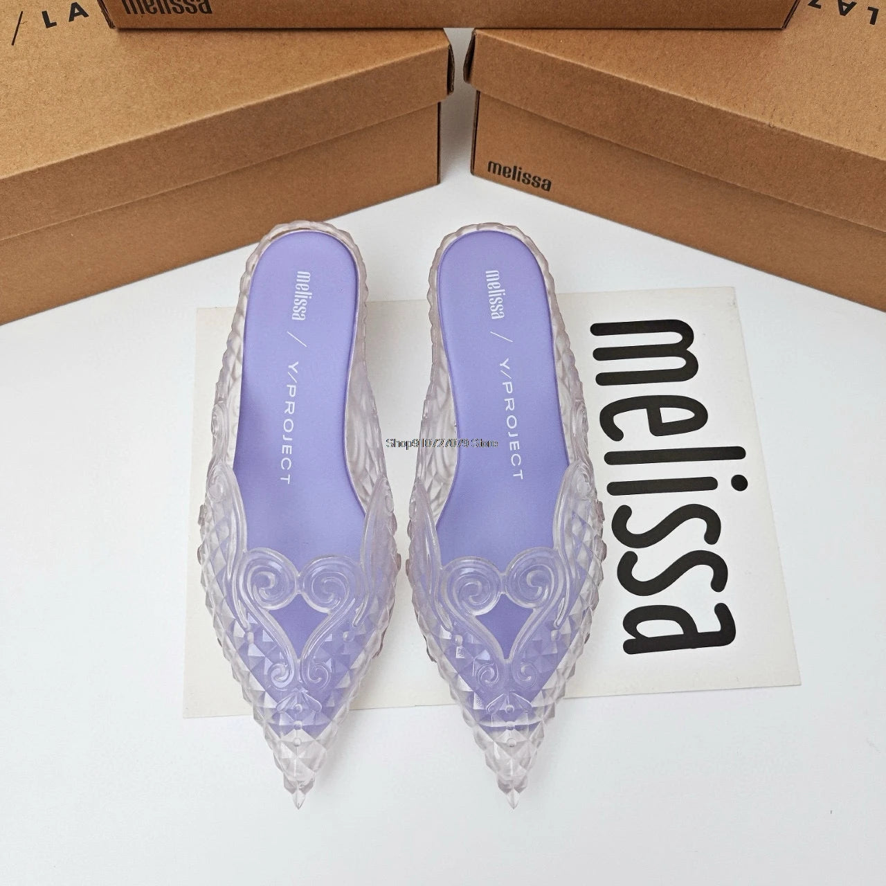 Design Big Butterfly Knot Slides Women Flat Mules Sandals High Quality Cozy PVC Transparent Sandals Pointed Toe Back Strap Shoes