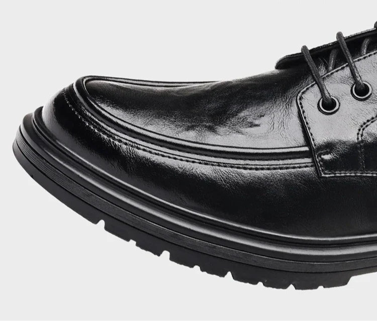 2026 Spring Autumn New Dress Shoes for Men Lace Designer Fashion Leather Shoes Male Black Business Casual Platform Shoe Man