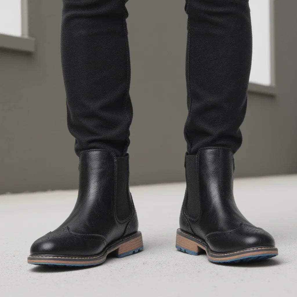 Size 7-13 Brogue Chelsea Men Boots Classical American Style Leather Boots