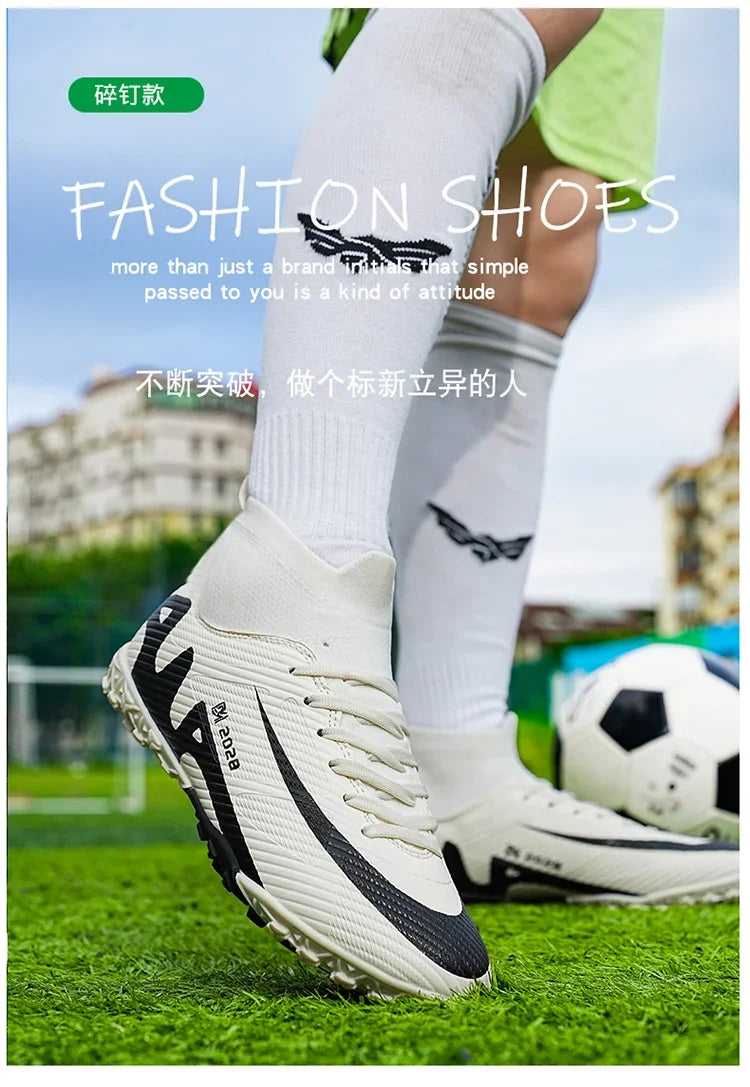 Fashion Pink Soccer Shoes Men's  Professional Lightweight Sock Football Boots Outdoor Non-slip Original Football Cleats Sneakers