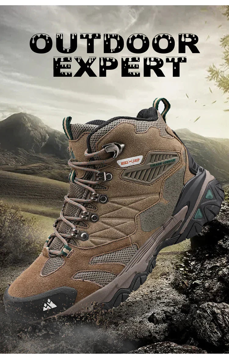 Winter Boot Men Outdoor Hiking Boots Suede High Top Trekking Men Shoes Rainproof Tactical Combat Military Boots