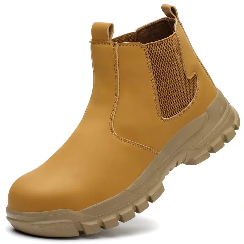 Waterproof Men's Safety Work Boots Steel Toe Shoes Anti Impact And Anti-Puncture Protective Boots Indestructible Roofing Shoes