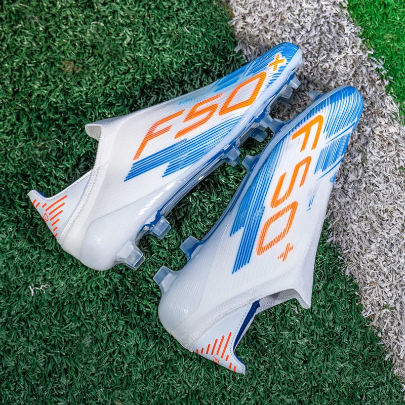 Pro F50+ Mens Soccer Shoes Laceless Boys Training Non-Slip Turf Soccer Cleats TF/FG Football Sneakers Chuteira Campo 35-45