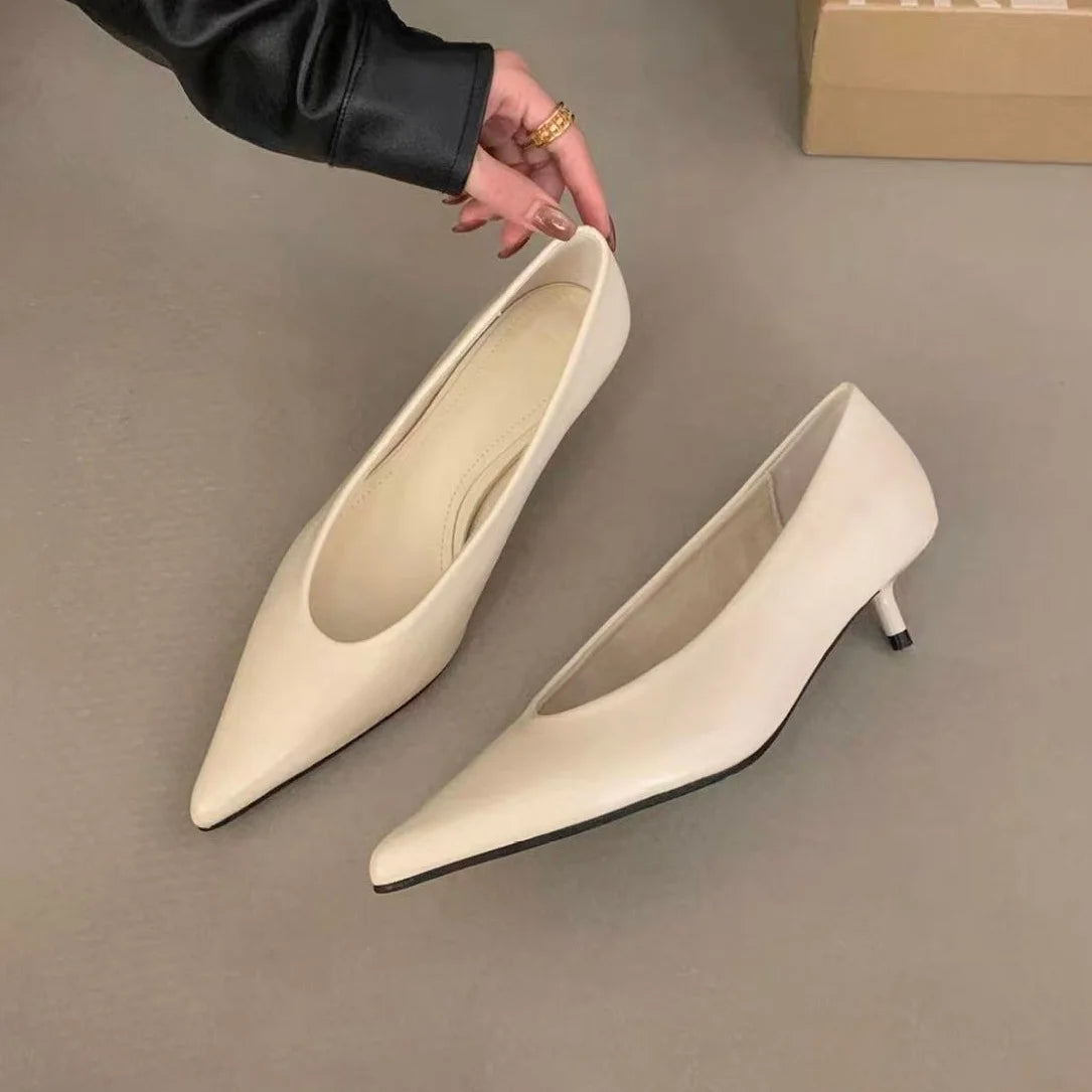 Bailamos 2026 New Brand Women Pumps Ladies Elegant Thin High Heel Single Shoes Fashion Pointed Toe Shallow Slip On Boat Shoes