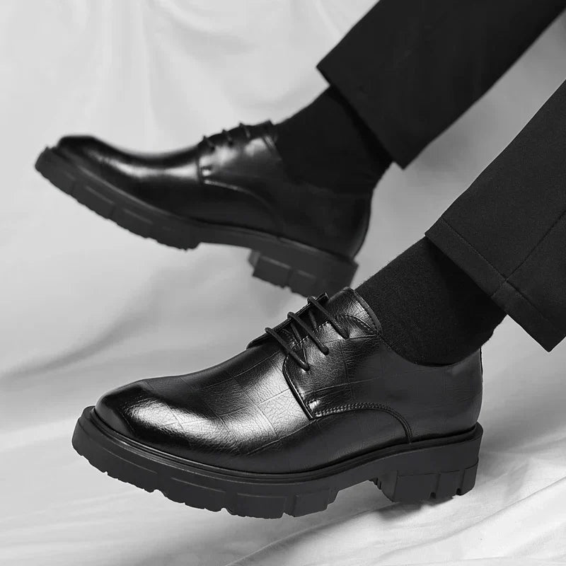 8-10cm Height Increasing Shoes for Men Platform Breathable Lift Casual Inside High Shoes Business Dress Elevator Leather Shoes