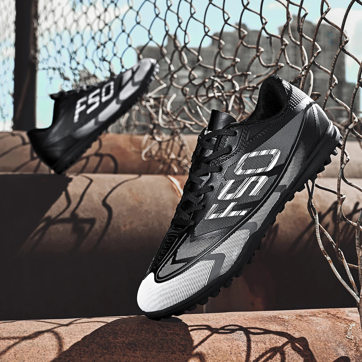 TF football shoes suitable for both men and women, adult PU upper, rubber outsole, wear-resistant and anti slip training boots