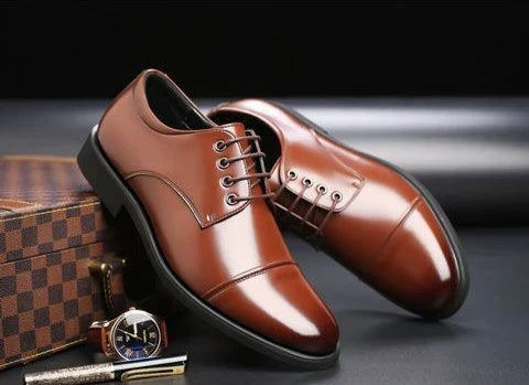 Round Toe Lace Up Business Social Shoe for Men Casual High Quality Fashion 2025 Style New Spring Autumn Dress Loafers Shoes Man