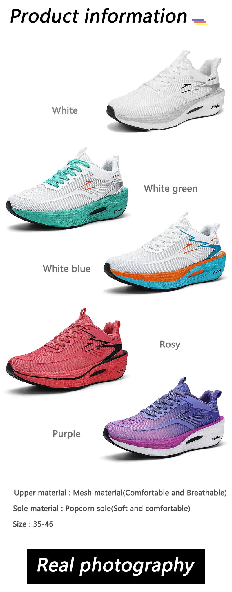 Fashionable Men's and Women's Running shoes, Comfortable and Breathable Casual Sports shoes, Youth Outdoor Sports shoes walking