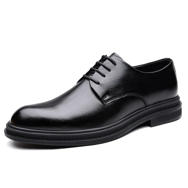 Men's Formal Leather Shoes Lace Up Breathable Non-slip Rubber Sole Lightweight Comfortable Dress Shoes Office & Special Occasion