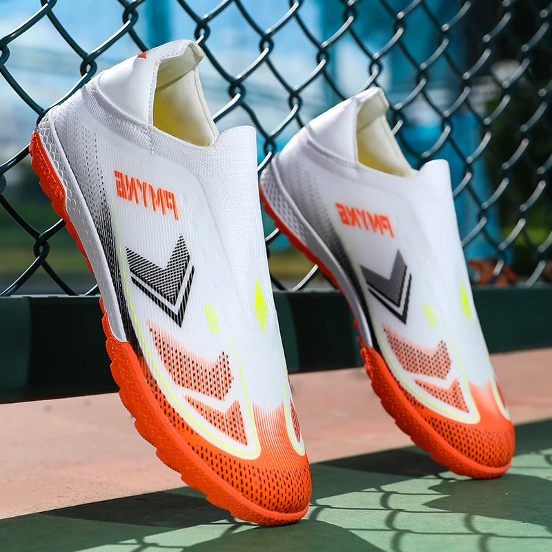 Linghuojian Football Shoes Summer Dopamine Adult Unisex Tf Cleats Laceless Lightweight Breathable Artificial Turf Training Shoes