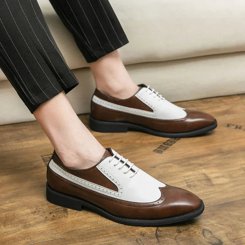 Spring black white leather shoes for men High quality wedding Dress shoes Business office loafers men shoe Luxury designer shoes