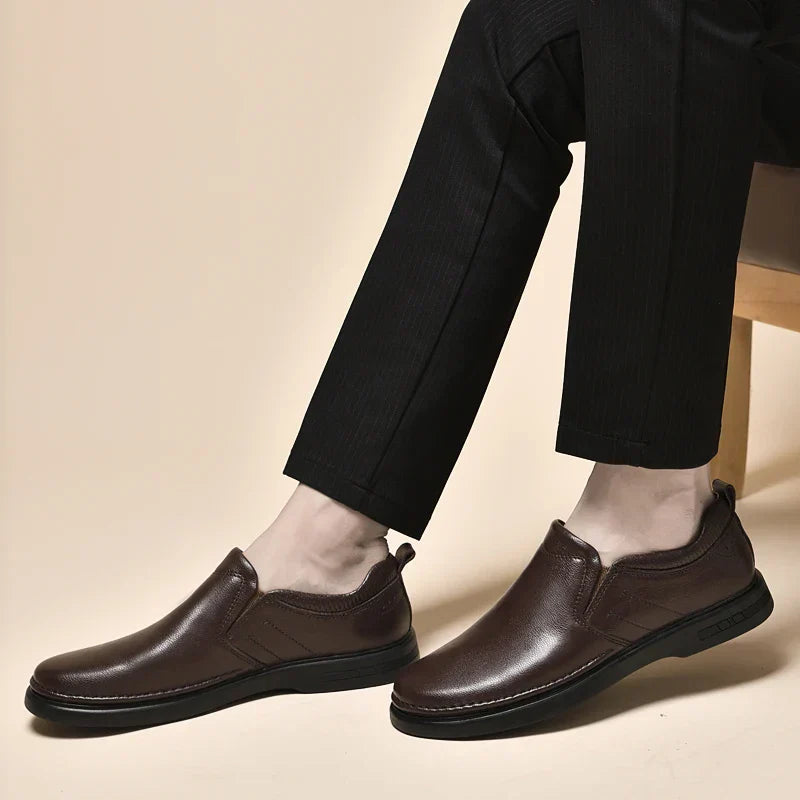 Genuine Leather for Men Business Shoes Stylish Male Comfortable Flats All-match Male Driving Shoes Classic Men Shoes for Wedding