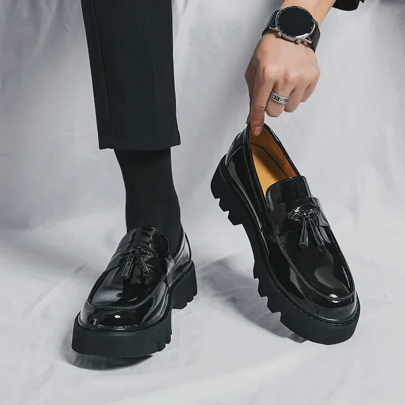 Genuine Leather Men Shoes Fashion Men Work Shoe Luxury Design Thick Bottom  Elegant Formal Loafers Outdoor Comfort Business Shoe