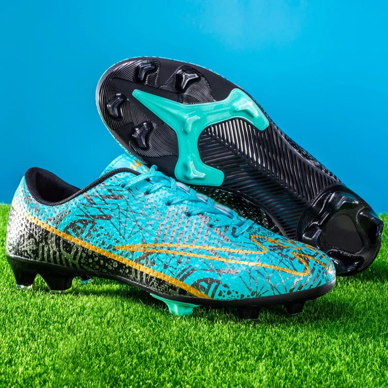 Double star unisex football training shoes, lightweight FG stud football shoes, ultra light racing football boots