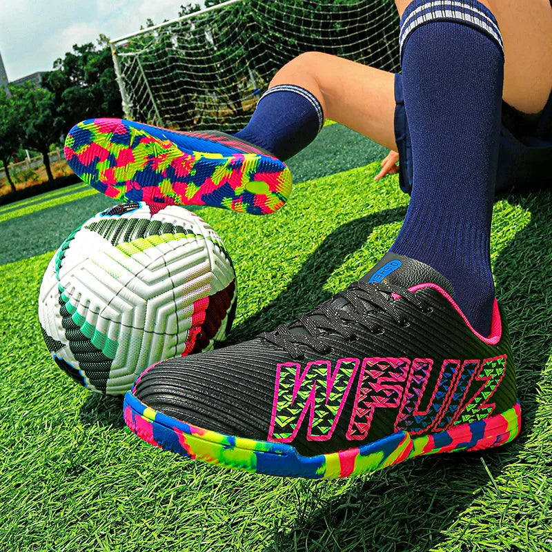 New Men Football Boots Adult Training Sport Soccer Shoes Cleats Boys Outdoor Long Spikes Non Slip Breathable Match Comfortable
