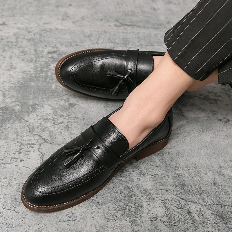 Spring Autumn New Men's Genuine Leather Casual Shoes Outdoor Work Shoes Office Dress Shoes Men's Wedding Shoes Free Delivery